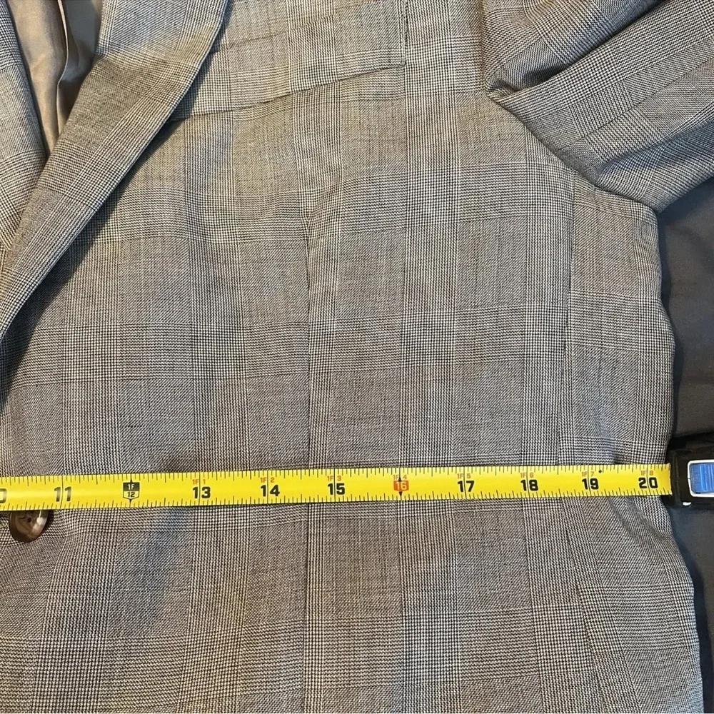 Lauren Ralph Lauren Jacket Mens 41R Gray Plaid 100% Wool Lord + Taylor Blazer - Picture 9 of 13